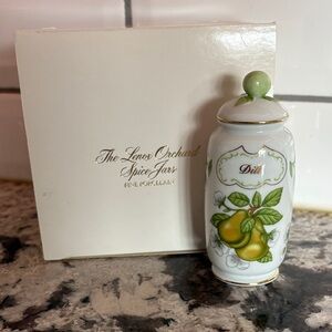🍐 Lenox Orchard Dill Spice Jar 1994 with box. Vintage.